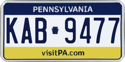 PA license plate KAB9477