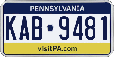 PA license plate KAB9481