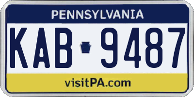 PA license plate KAB9487