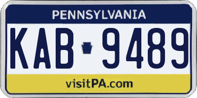 PA license plate KAB9489