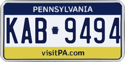 PA license plate KAB9494