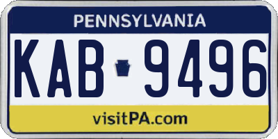 PA license plate KAB9496