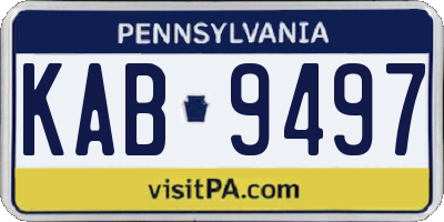 PA license plate KAB9497