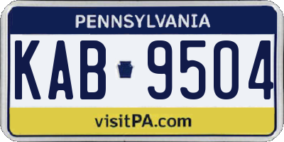 PA license plate KAB9504