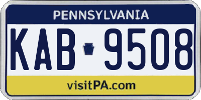 PA license plate KAB9508