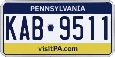 PA license plate KAB9511