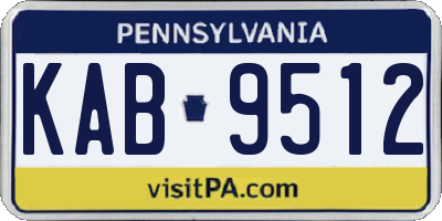 PA license plate KAB9512