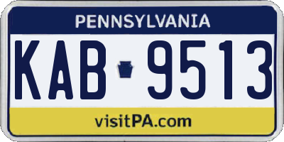 PA license plate KAB9513