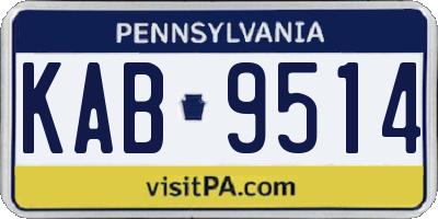 PA license plate KAB9514