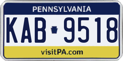 PA license plate KAB9518