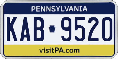 PA license plate KAB9520