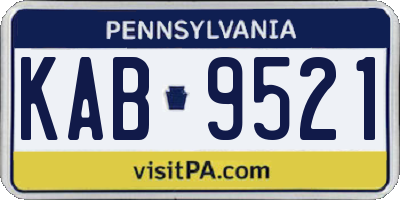 PA license plate KAB9521