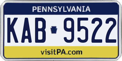 PA license plate KAB9522