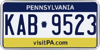 PA license plate KAB9523