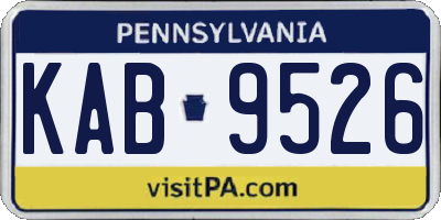 PA license plate KAB9526