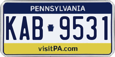 PA license plate KAB9531