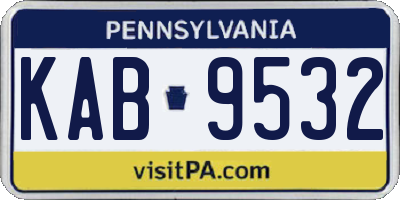 PA license plate KAB9532