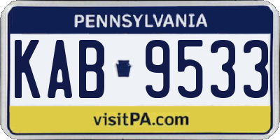 PA license plate KAB9533