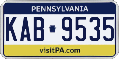 PA license plate KAB9535
