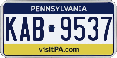 PA license plate KAB9537