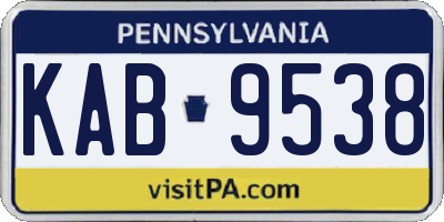 PA license plate KAB9538
