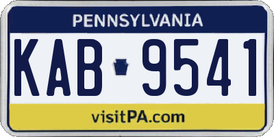 PA license plate KAB9541