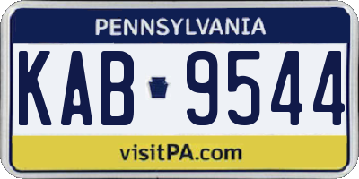 PA license plate KAB9544