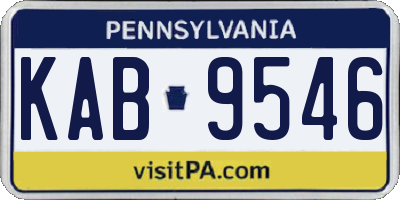 PA license plate KAB9546