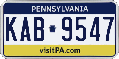 PA license plate KAB9547