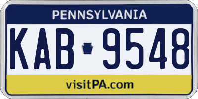 PA license plate KAB9548