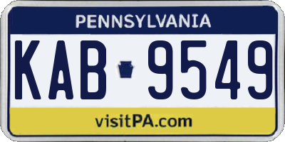PA license plate KAB9549