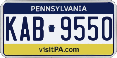 PA license plate KAB9550
