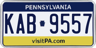 PA license plate KAB9557