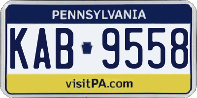 PA license plate KAB9558