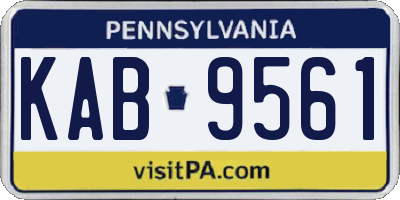 PA license plate KAB9561