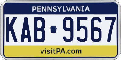 PA license plate KAB9567
