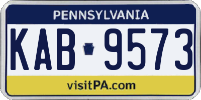PA license plate KAB9573