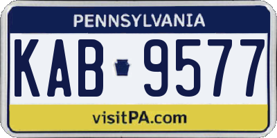 PA license plate KAB9577
