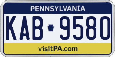 PA license plate KAB9580
