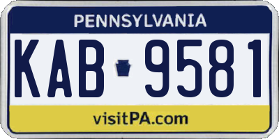 PA license plate KAB9581