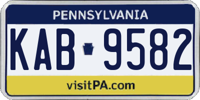 PA license plate KAB9582