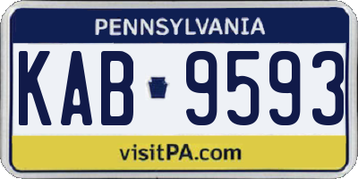 PA license plate KAB9593