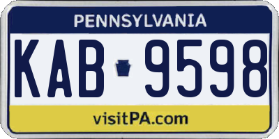 PA license plate KAB9598