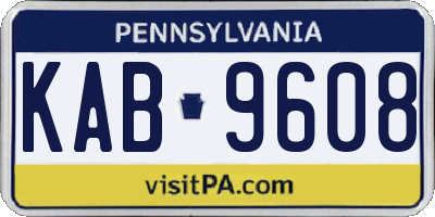 PA license plate KAB9608