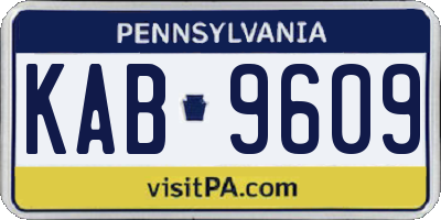 PA license plate KAB9609