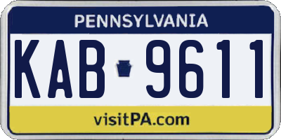 PA license plate KAB9611