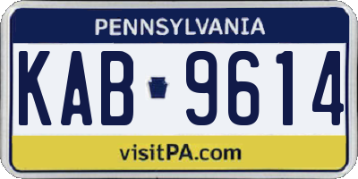 PA license plate KAB9614