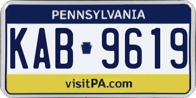 PA license plate KAB9619