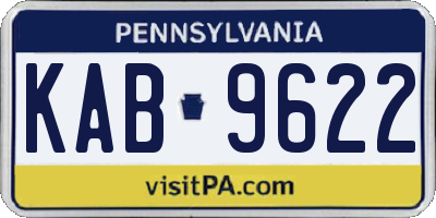 PA license plate KAB9622