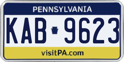 PA license plate KAB9623